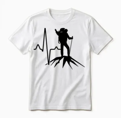 Hiking Heartbeat Unisex T-Shirt - White
