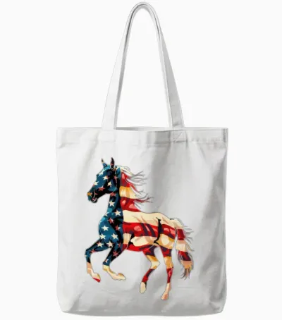 Horse Tote Bags - White