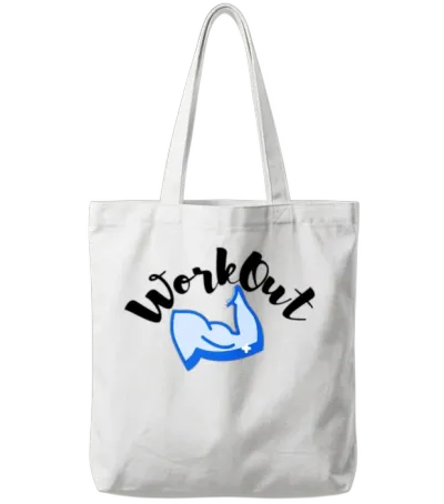 Workout Muscles Fitness Gym Tote Bags - White