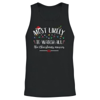 Most Likely to Watch All the Christmas Movies Unisex Tank Top - Black – 2