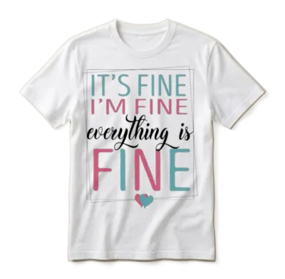 It's Fine I'm Fine Everything's Fine Unisex T-Shirt - White