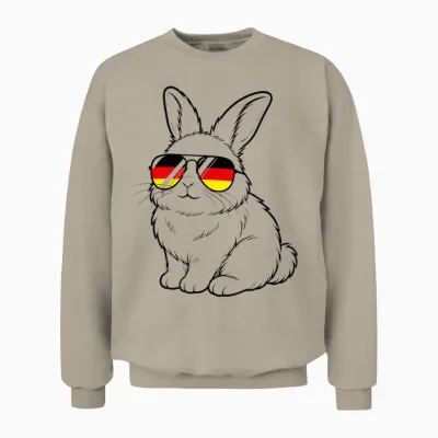 Deutsche Flagge Hase Deutsch Deutschland Hasen Unisex Sweatshirt - Sand