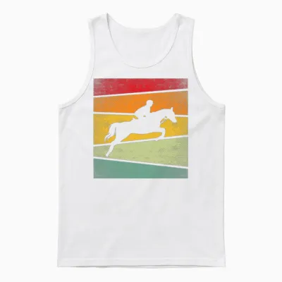 Horse Retro Unisex Tank Top - White