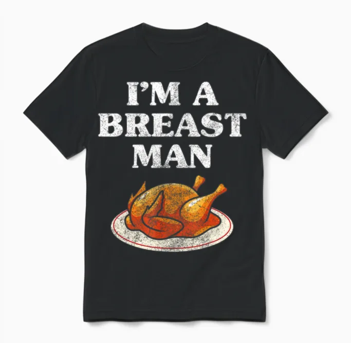 Funny Thanksgiving Shirts for Men Funny Breast Tur Unisex T-Shirt in Black