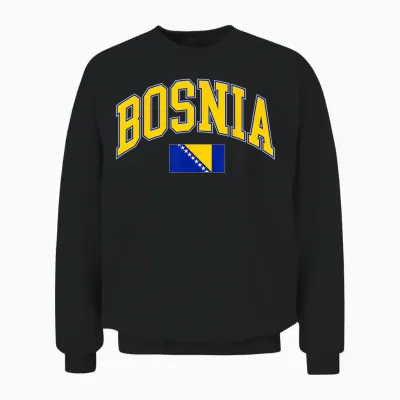 Proud Bosnia Herzegovina Cheer Country Favorite Spirit Game Unisex Sweatshirt - Black