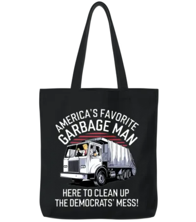Garbage Man Tote Bags - Black