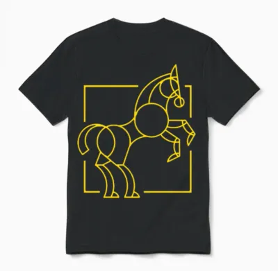 Horse Logo Unisex T-Shirt - Black
