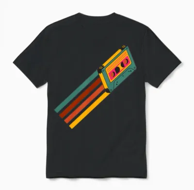 Retro Cassette Tape Unisex T-Shirt - Black