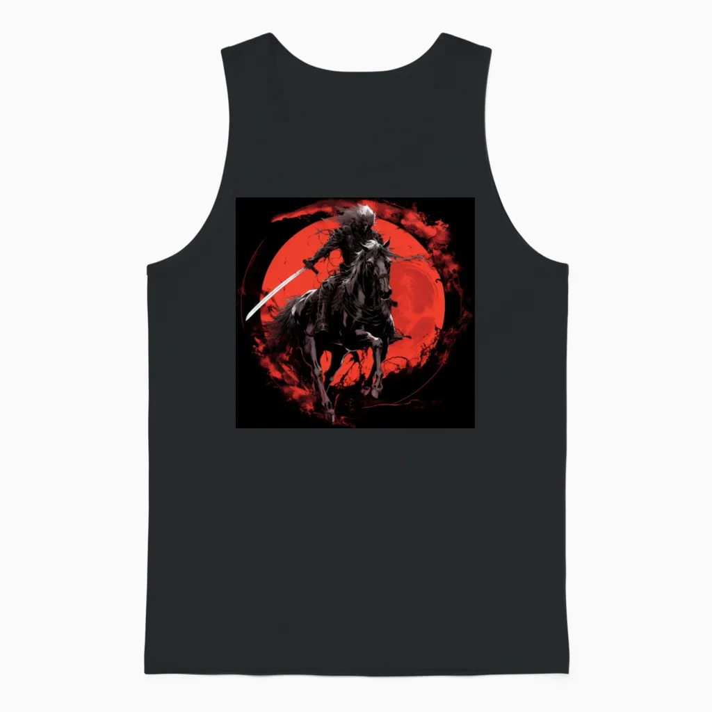 Skeleton Horse Human Skeleton Horse Ridingsword 11 Unisex Tank Top in Black