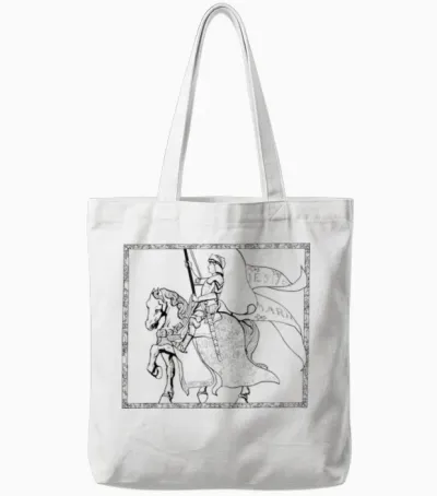 Portrait Joan of Arc, France and a Roman Catholic Saint Tote Bags - White