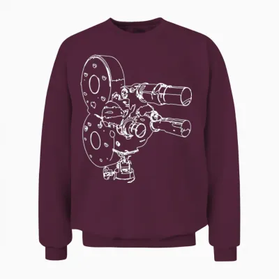 Retro Movie Camera Unisex Sweatshirt - Maroon