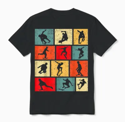 Skateboard Skater Jungen Kinder Herren Unisex T-Shirt - Black