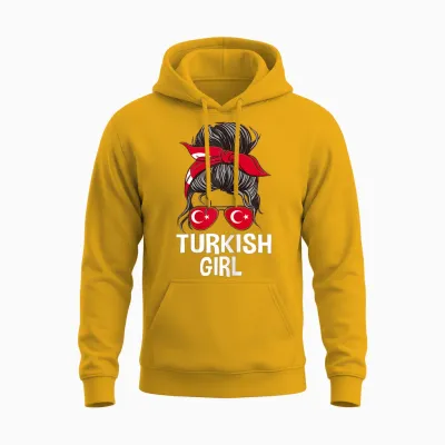 Lunettes De Soleil Pour Femme Avec Cheveux Désordonnés Motif Drapeau Turc Unisex Hoodie - Gold