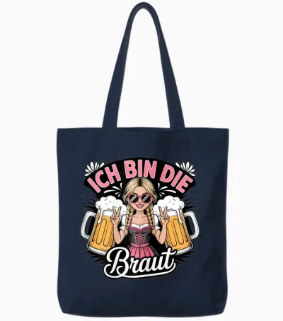 Ich Bin Die Braut Jga Junggesellinnenabschied Tote Bags - Navy