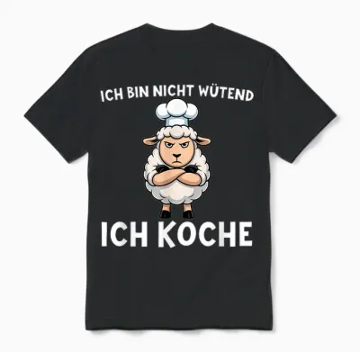 Ich Bin Nicht Wütend Ich Koche - Schaf Koch Unisex T-Shirt - Black