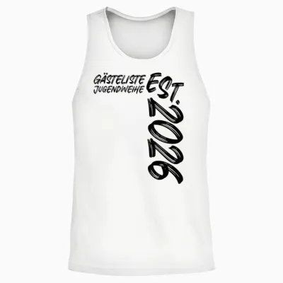 Gästeliste Jugendweihe Est. 2026 Feier Gäste Unterschriften Unisex Tank Top - White