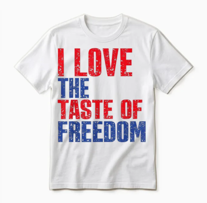 I Love the Taste of Freedom Couples Matching 4th of July Unisex T-Shirt in White
