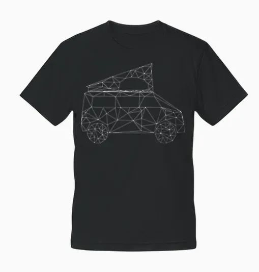 Enny Van Bus Polygon Geometrisch Bus Campervan California T-Shirt - Schwarz, Unisex, Kurzarm, Geometrisches Muster, Camping T-Shirt, S Unisex T-Shirt - Black