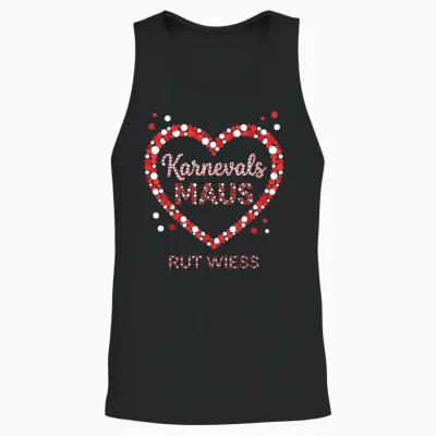 Carnival Mouse Heart Rut Wess Cologne Women's Fancy Dress Unisex Tank Top - Black