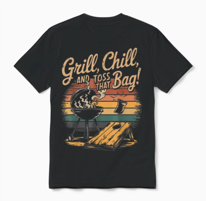Lustiges Bbq -Bier Cornhole - & Grilling Unisex T-Shirt in Black