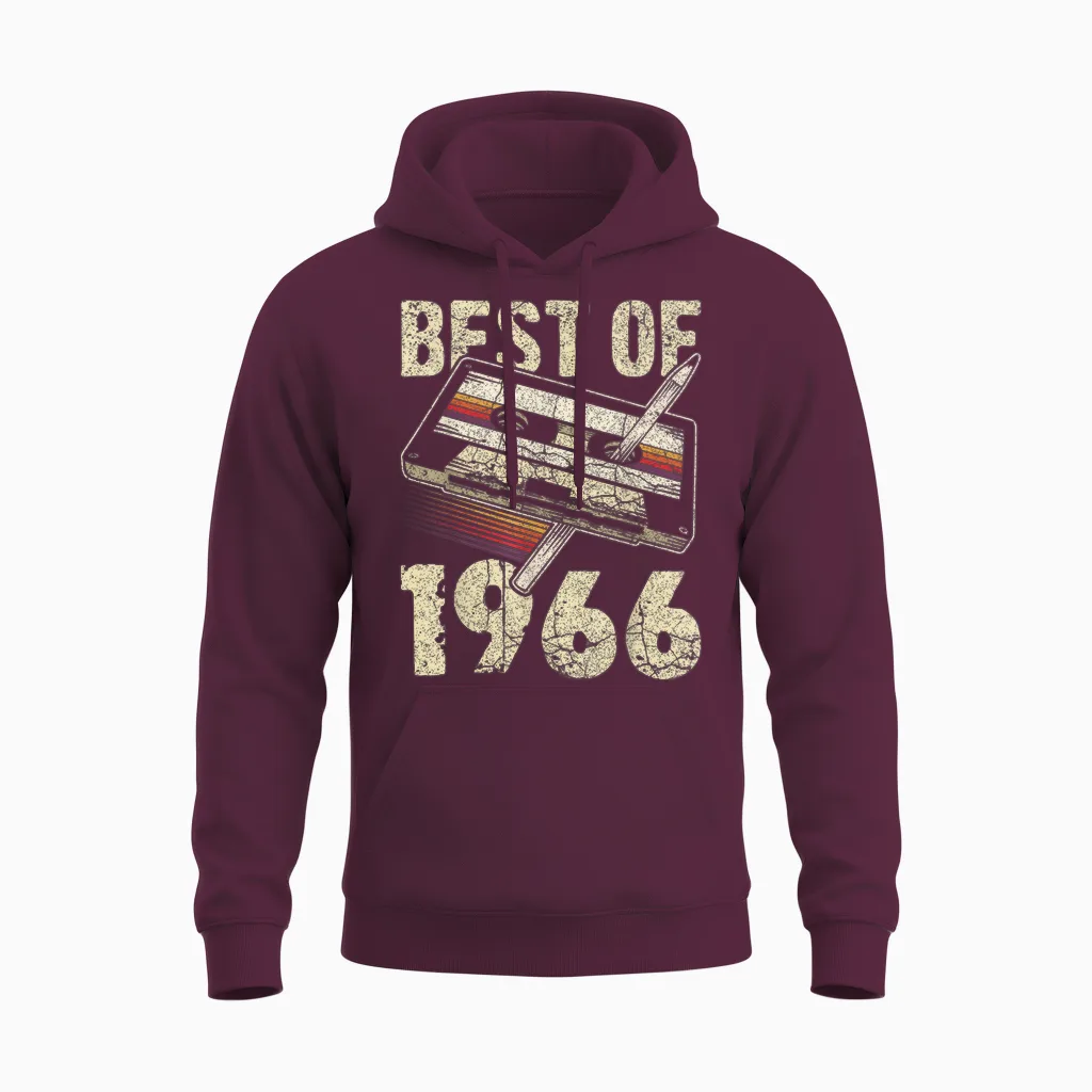Best of 1966, Audio Kassette, 60. Geburtstag, 60 Jahre Alt Unisex Hoodie in Maroon