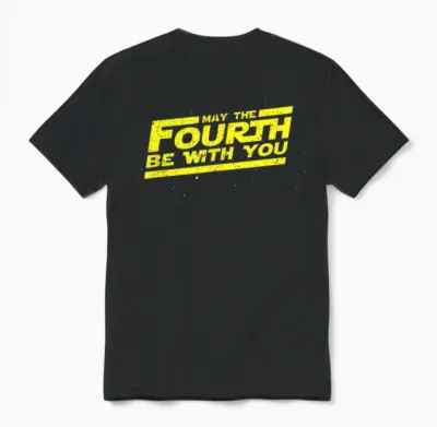 Retro May the Fourth 4th Be with You Space Stars Sci-Fi Nerd Unisex T-Shirt - Black
