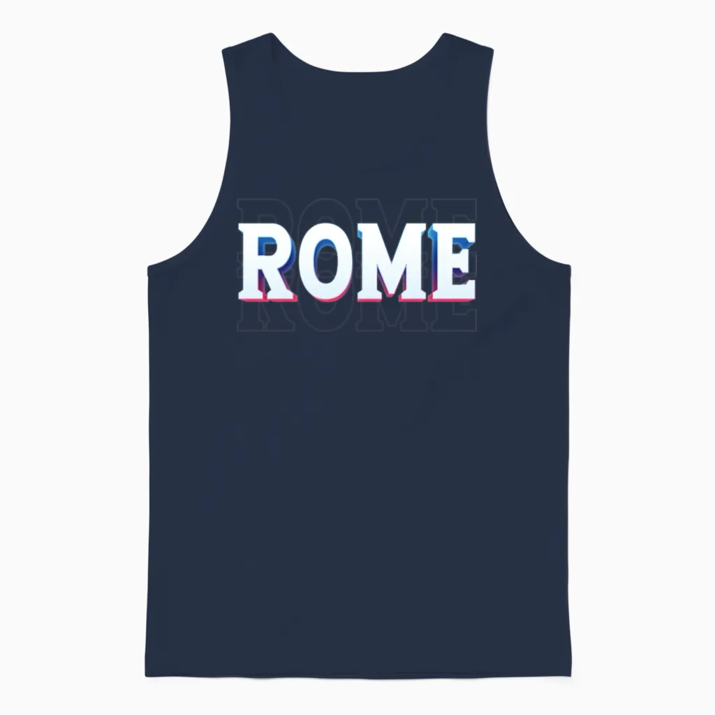 Retro - Rome Unisex Tank Top in Navy