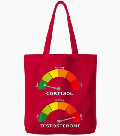 Low Cortisol High Testosterone Optimal Health Tote Bags - Red