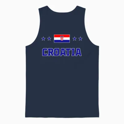 Croatia Unisex Tank Top - Navy