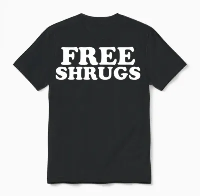 Free Shrugs Hug Unisex T-Shirt - Black
