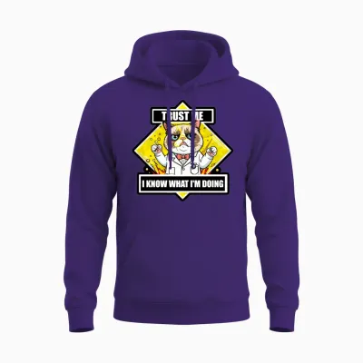 Funny Cat Unisex Hoodie - Purple