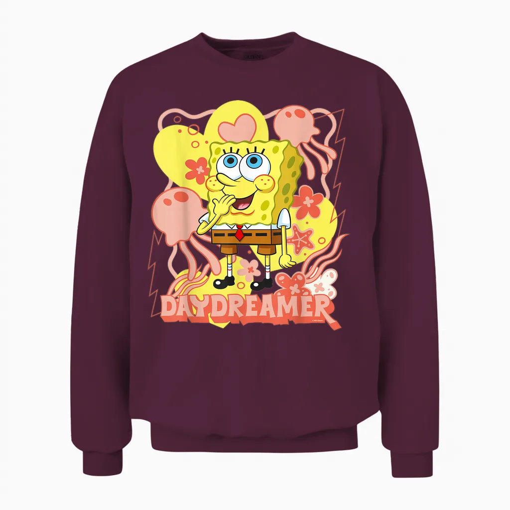 Sponge Bob - Schwammkopf Daydreamer Unisex Sweatshirt in Maroon