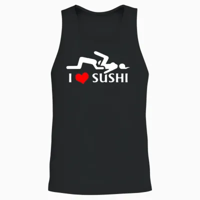 I Love Sushi Unisex Tank Top - Black