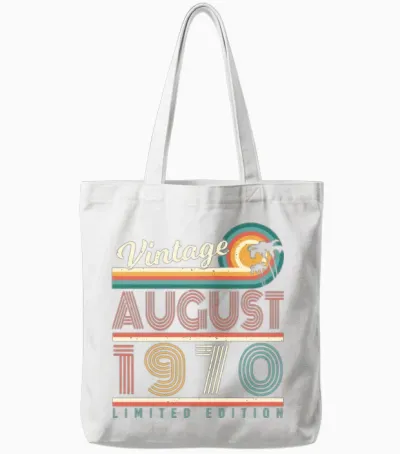 August 1970 Retro Tote Bags - White