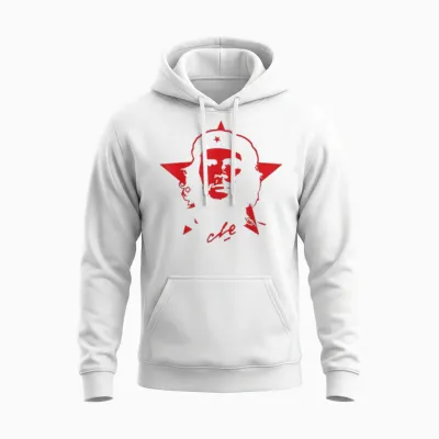 Che Guevara Star Revolution Rebel Cuba Vintage Graphic T-Shirt, Black Unisex Hoodie - White