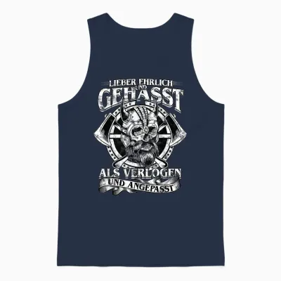 Lieber Ehrlich Und Gehasst Als Verlogen Und Angepasst Unisex Tank Top - Navy