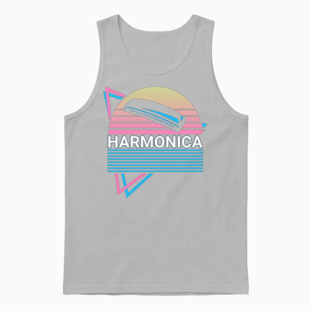 Harmonica Player Harmonicist Retro Unisex Tank Top - Ash