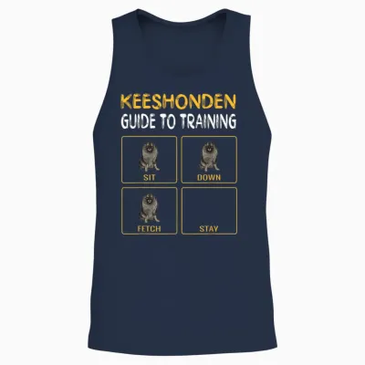 Keeshond Guide Dog Training T-Shirt, Black, S Unisex Tank Top - Navy