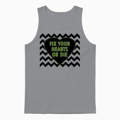 Fix Your Hearts or Die Black Lodge Unisex Tank Top - Sport Grey