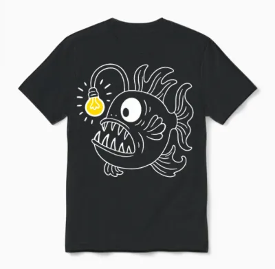 Poisson Lanterne, Abysses, Idée Lumineuse, Esprit Créatif T-Shirt Haut De Gamme Unisex T-Shirt - Black
