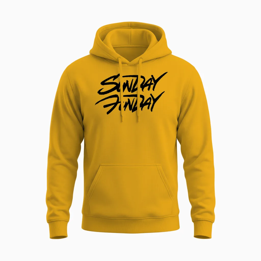 Sunday Funday Unisex Hoodie in Gold