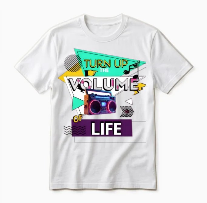 Turn Up the Volume of Life โ Music Lover Unisex T-Shirt in White