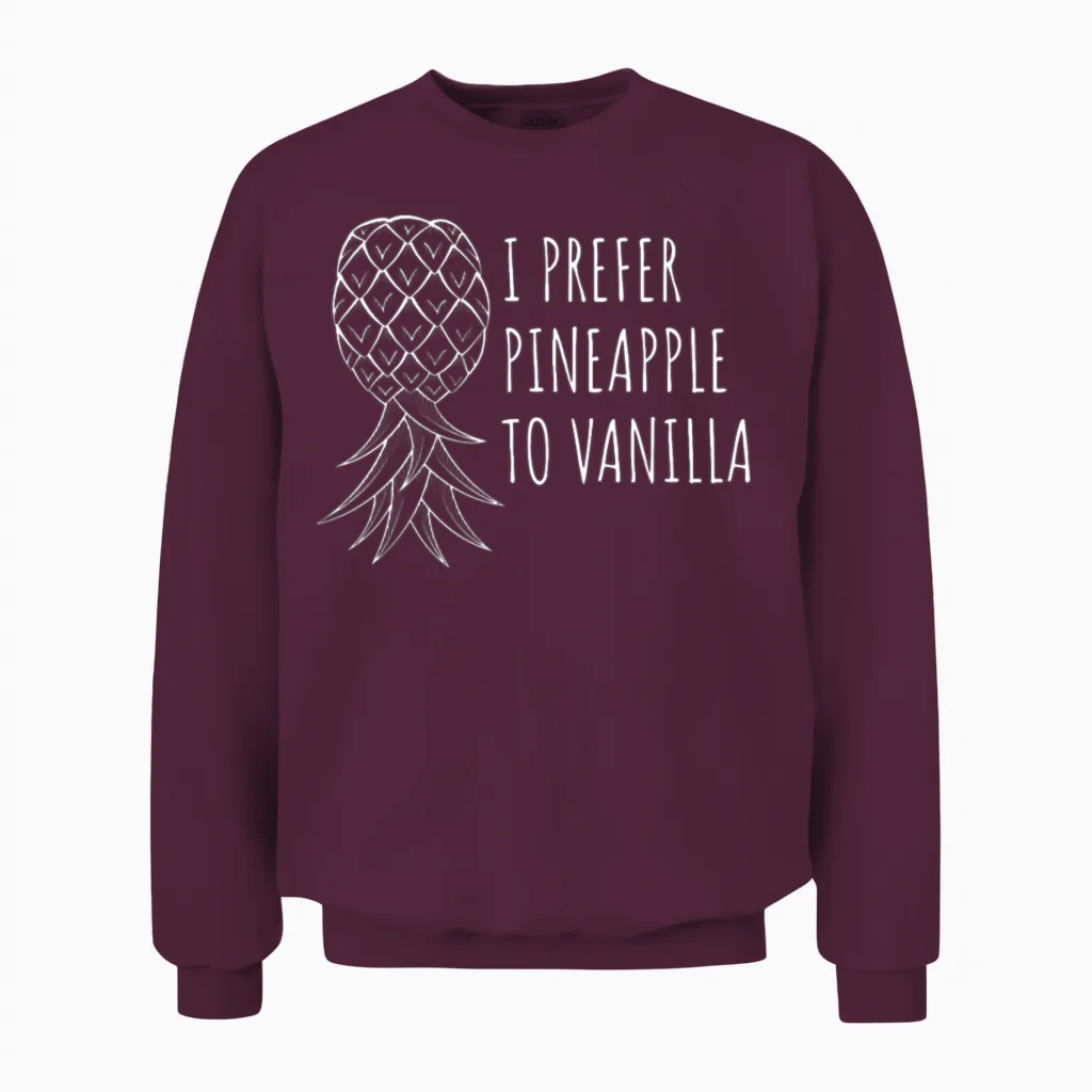 Swingers Gifts | Pineapple Swinging Lifestyle Funn Unisex Sweatshirt in Maroon