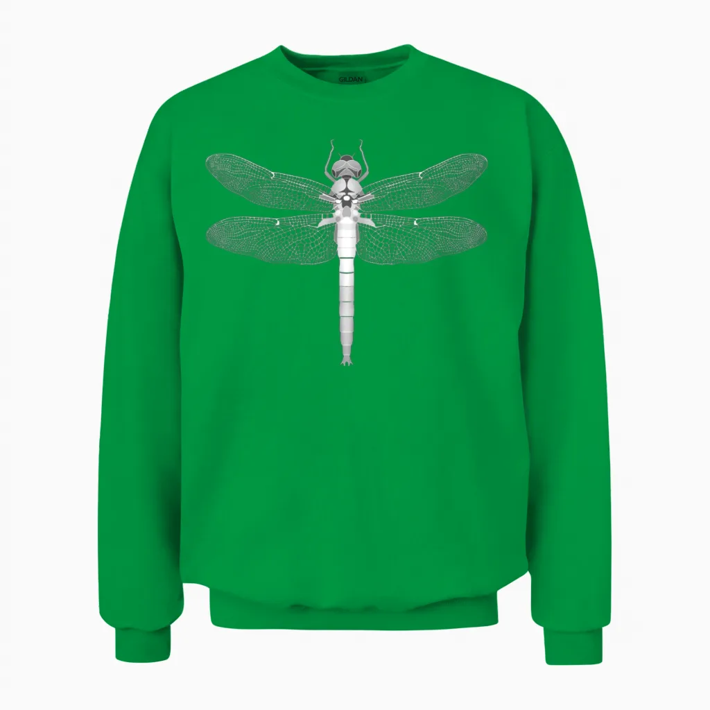 Dragonfly Insect Motif Wings Insects Dragonflies Unisex Sweatshirt in Irish Green