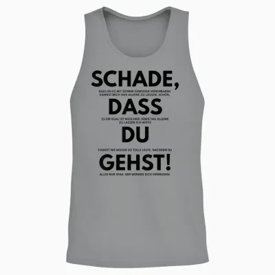 Schade Dass Du Gehst Job Change Saying Gift Colleague Kol Unisex Tank Top - Sport Grey