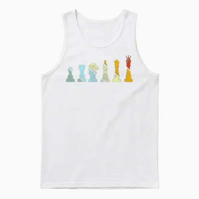 Chess Retro Unisex Tank Top - White
