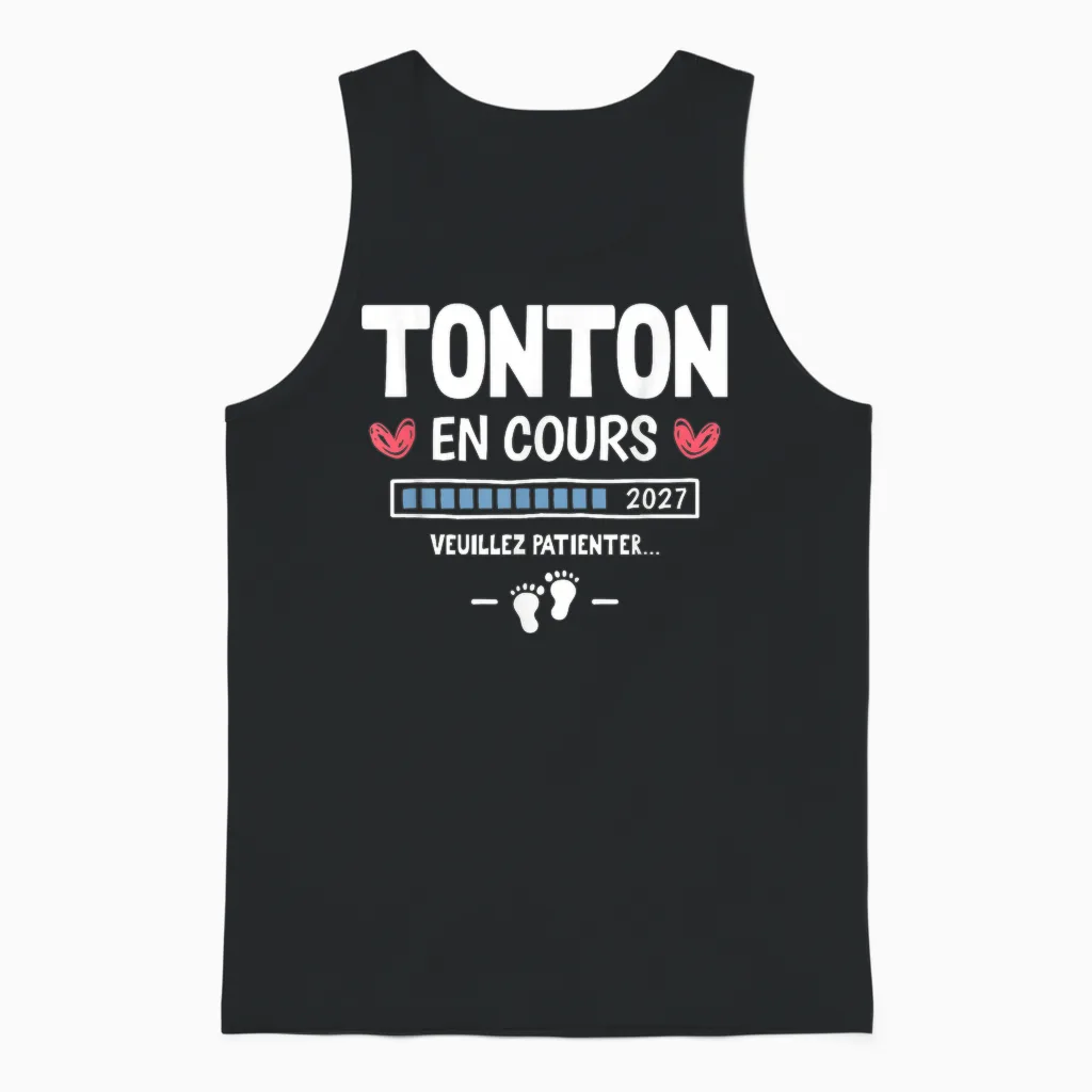 Tonton En Cours 2027 Annonce Bébé Tu Vas être Futur Tonton Unisex Tank Top in Black