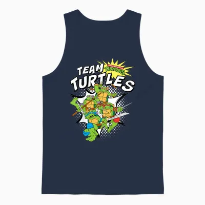 Children's Tmnt Team Turtles Leo Raph Donnie and Mikey Kids T-Shirt, Blue, 2 Unisex Tank Top - Navy