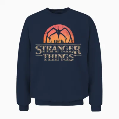 Stranger Things Sunset Logo Unisex Sweatshirt - Navy