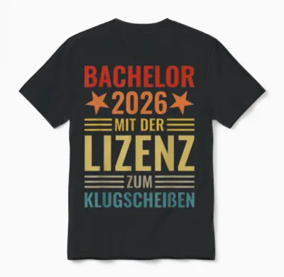 Bachelor 2026 Mit Der Lizenz Zum Klugscheißen Abschluss Fun Unisex T-Shirt - Black